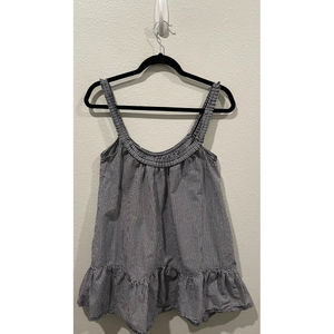 ZARA Black And White Gingham Ruffle Straps Blouse